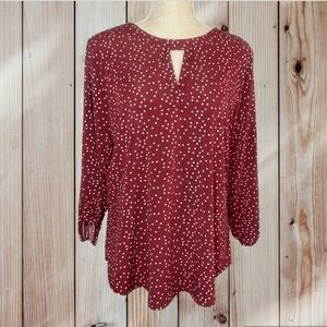 Cure Polka Dot Roll Tab Blouse